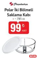 PAŞABAHÇE POLAR İKİ BÖLMELİ SAKLAMA KABI PAŞABAHÇE POLAR İKİ BÖLMELİ SAKLAMA KABI
